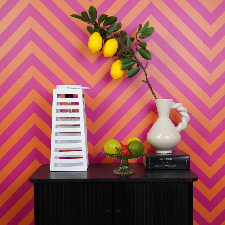 Housevitamin bv - Venta al por mayor Faroles - Lámpara - Linterna - Solar - Metal - Blanco - 14x32,5cm3