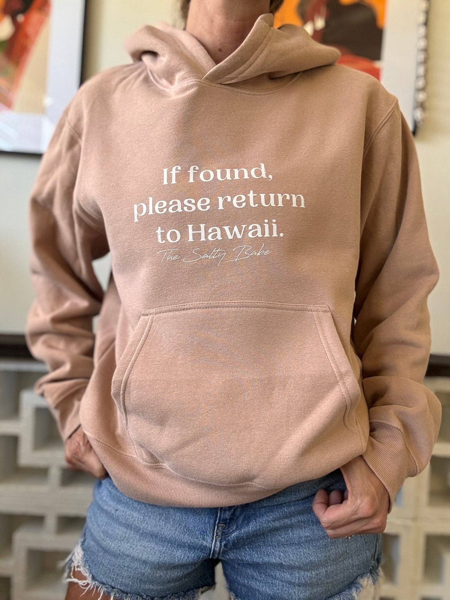The Salty Babe - Wholesale Hoodie - Women's - If Found Return To Hawaii Hooded Sweatshirt-Cafe1