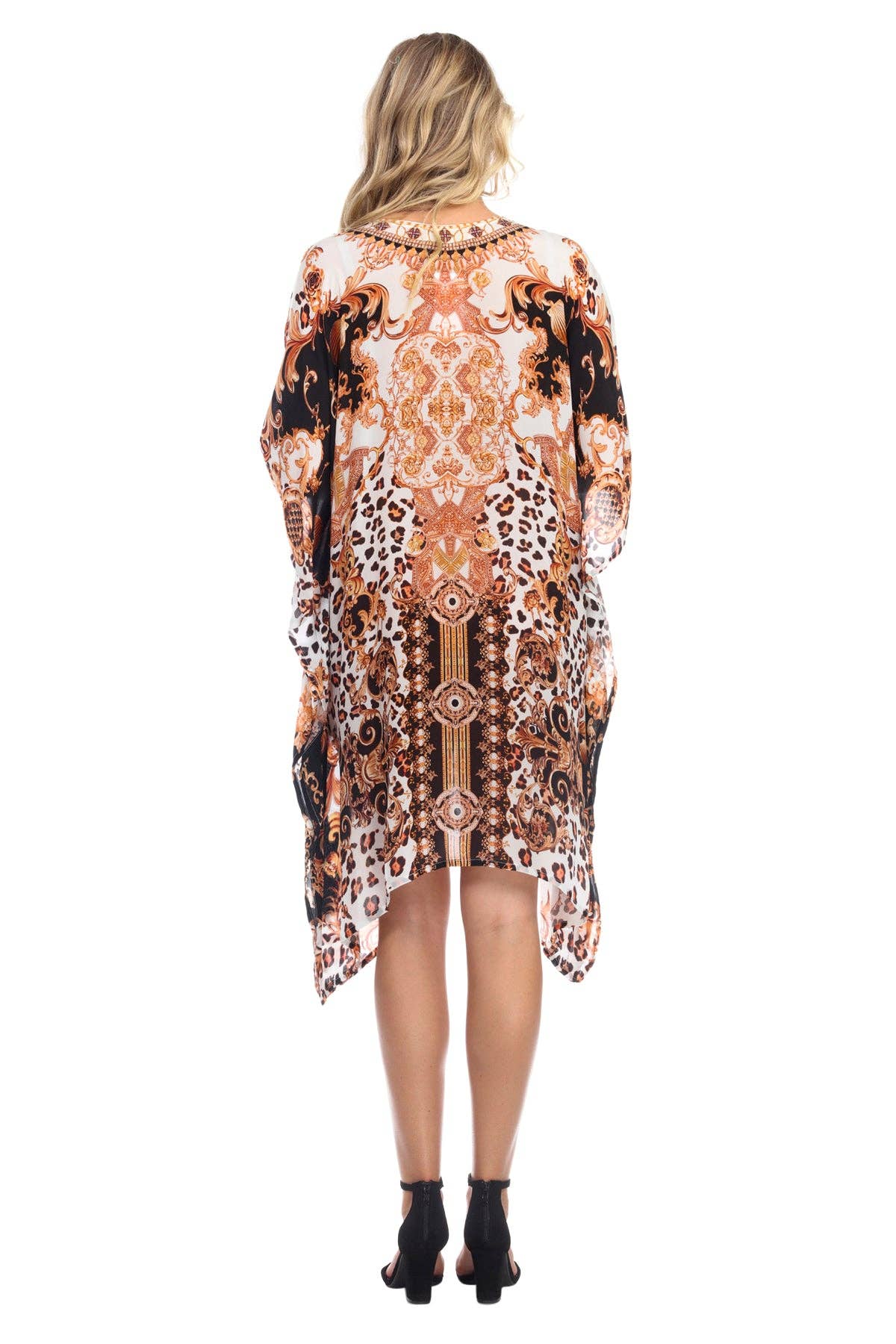 La Moda Clothing - Wholesale Kaftan - Women's - Royal Jungle Designer Kaftan in Viscose Silk3