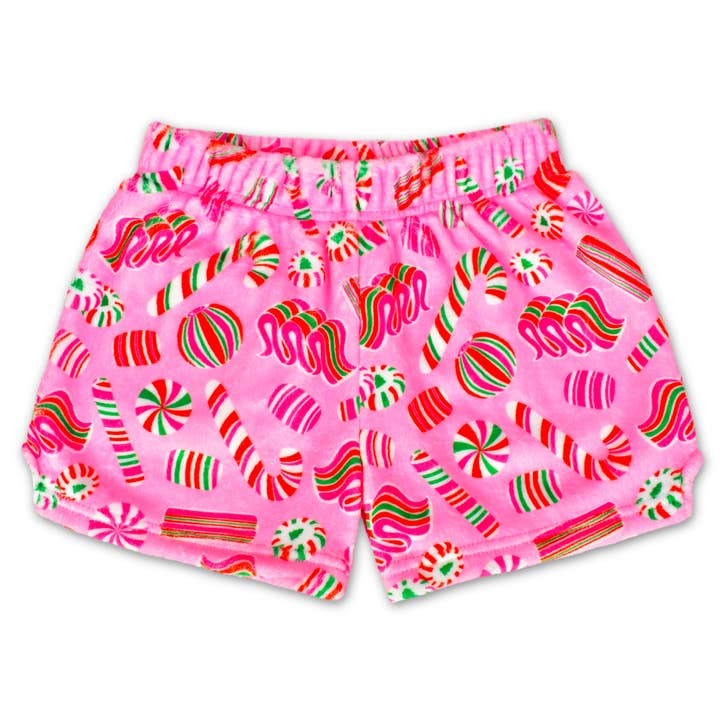 Iscream - Wholesale Lounge Shorts - Women's - PRETTY PEPPERMINT PLUSH SHORTS (ADULT MEDIUM 8-12)
