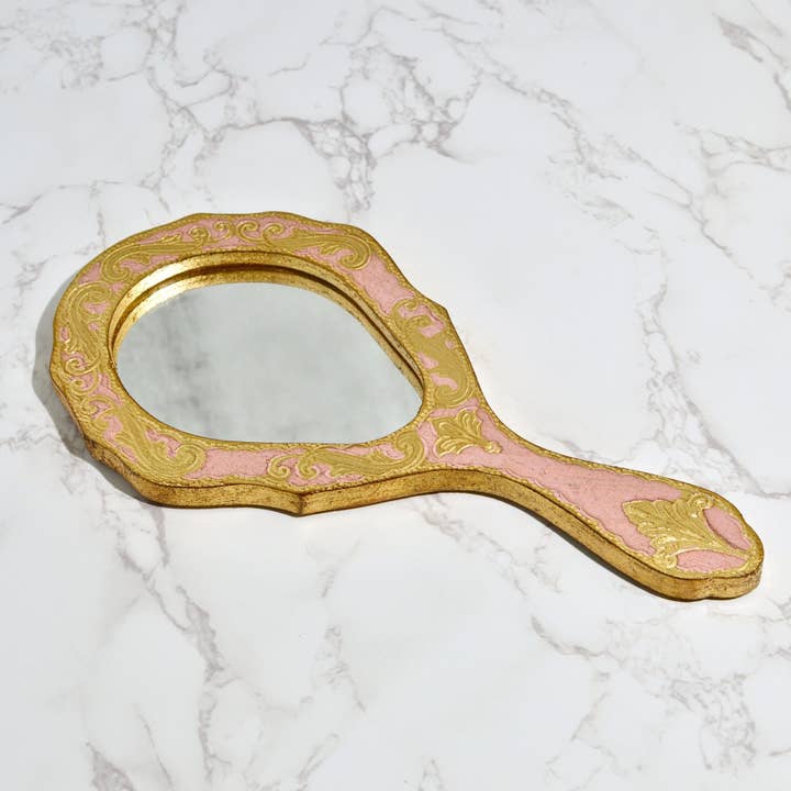 Via Graceffo - Wholesale Bathroom mirror - Florentine Wood Oval Hand Mirrorly3