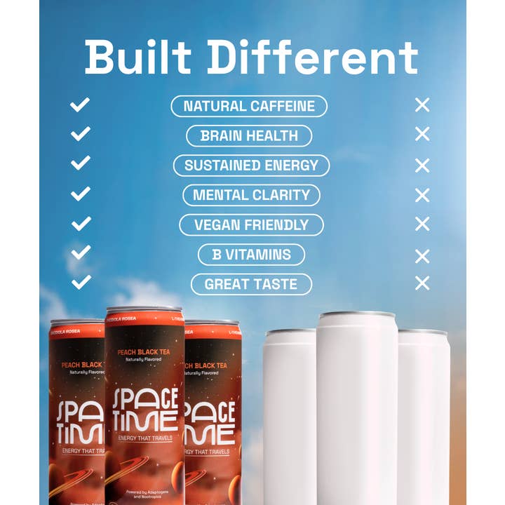 SpaceTime - Wholesale Soda/Carbonated Drink - PEACH TEA - (12 Pack)6