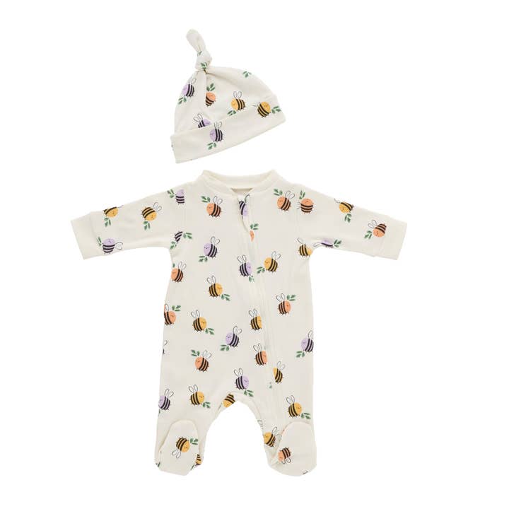 Beezy Bees Zipper Footie for wholesale by Beezu Baby