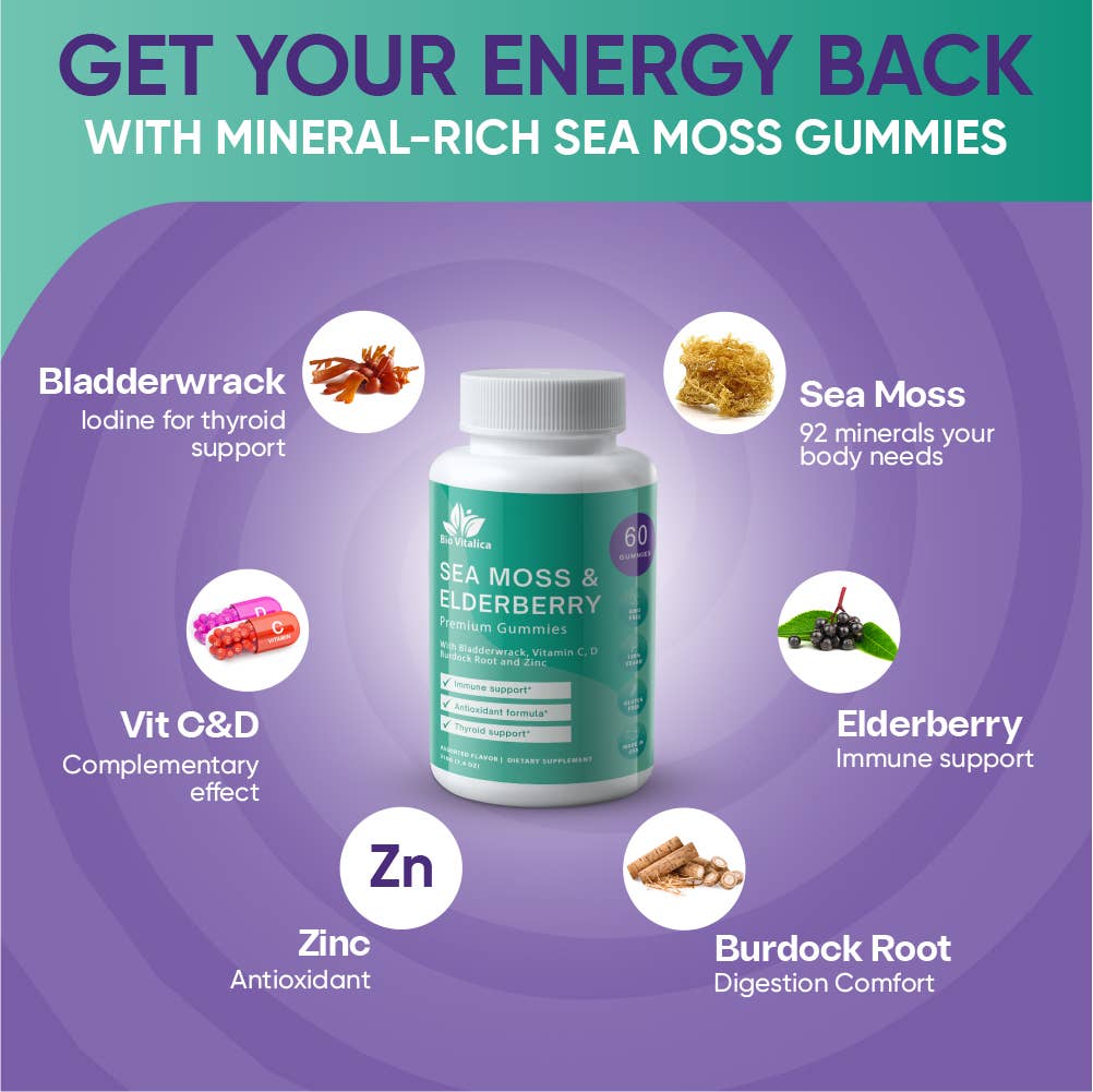 BioVitalica - Wholesale Oral Supplement/Vitamin - Sea Moss Elderberry Gummies2