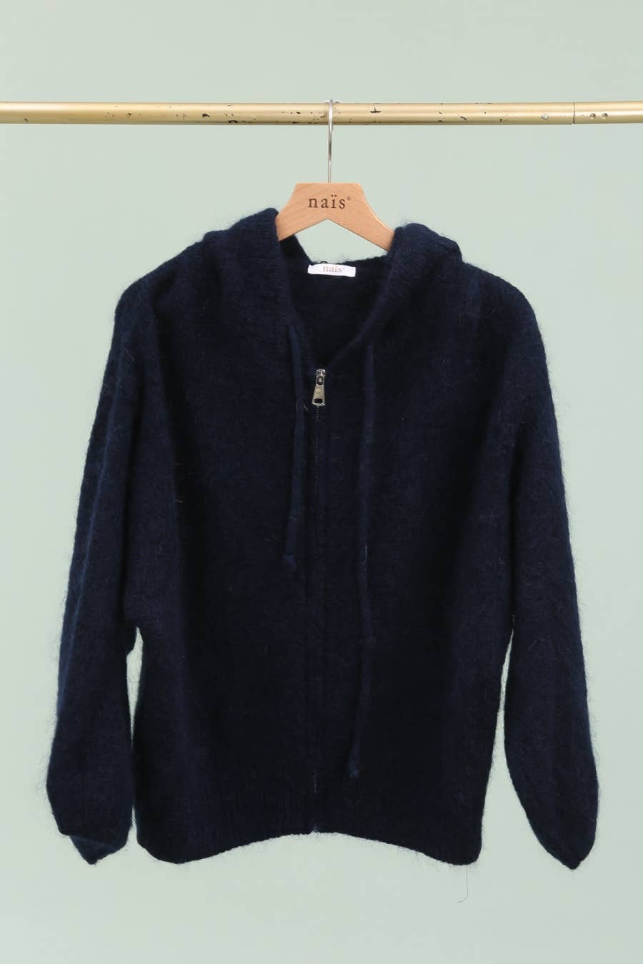 NAÏS PARIS - Vendita all'ingrosso Cardigan - Donna - Cardigan con cappuccio e zip in mohair e lana3
