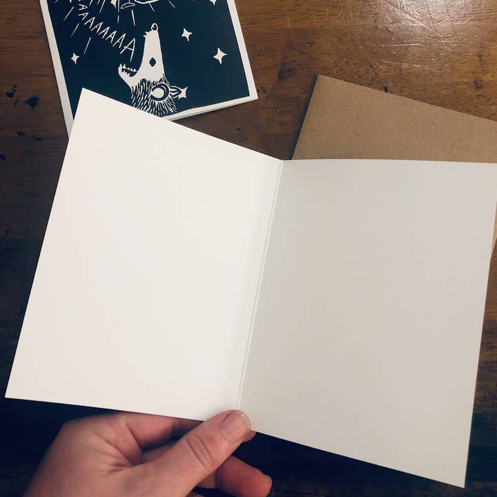 Critter Butts - Wholesale Everyday Greeting Card - Possum Screaming At The Moon - 100% Recycled Greeting Card