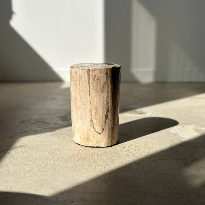 Office Objets - Wholesale Side Table - White petrified wood side table with black spots H:27.5 D:1851