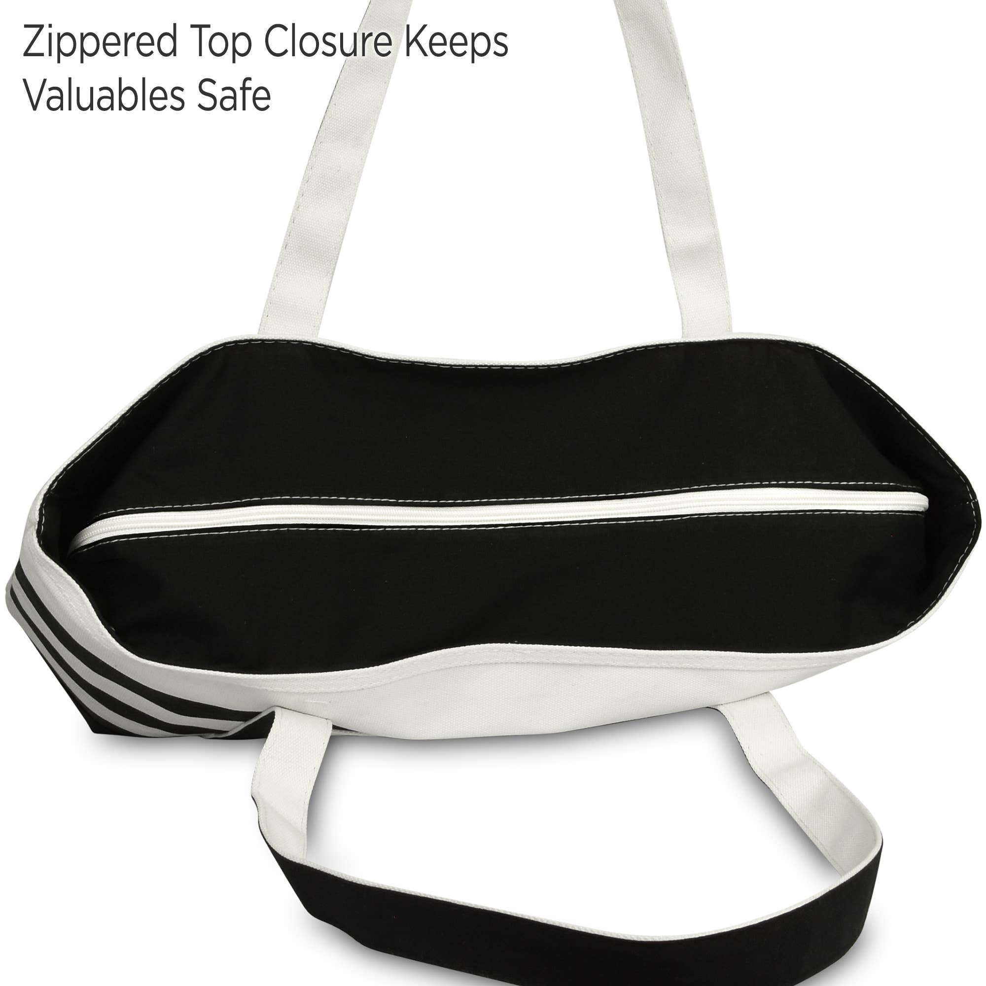 Dalix - Wholesale Tote bag – Women's - Dalix 23" Premium Striped Tote Bag3
