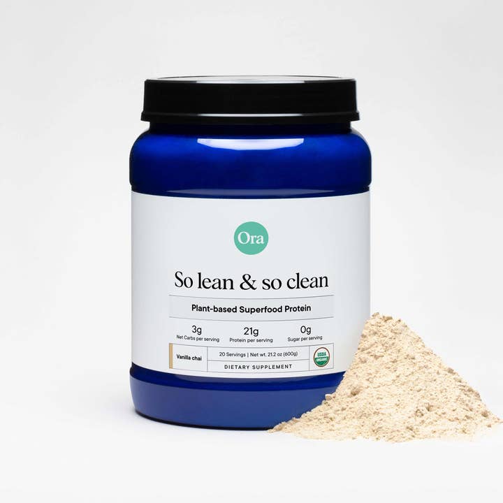 Ora Organic - Wholesale Protein/Superfood Powder - So Lean & So Clean - Protein Powder - Vanilla Chai 20 serv