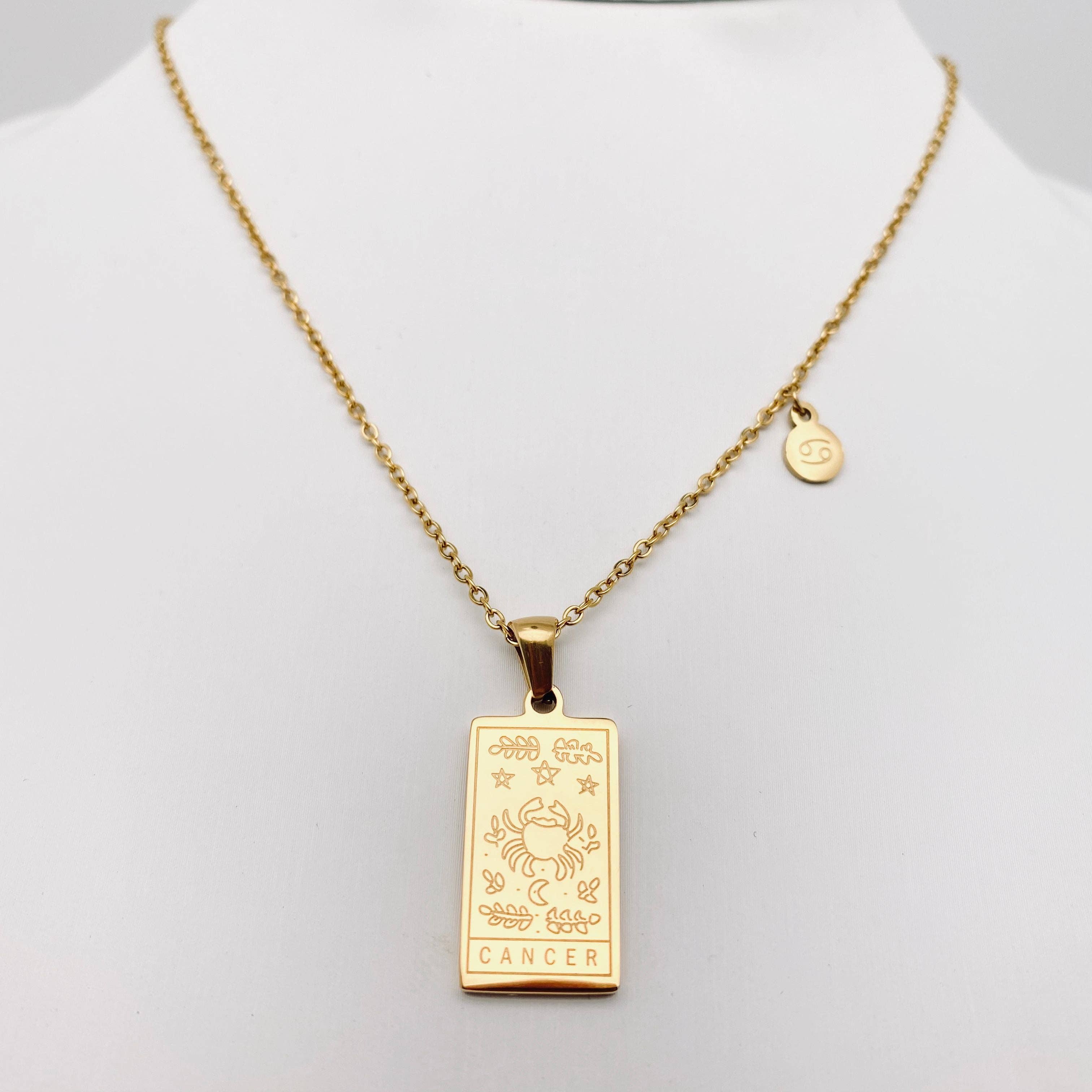 Mio Queena - Wholesale Pendant/Charm Necklace - Golden Stainless Steel 12 Constellation Charm Necklace - FGS5