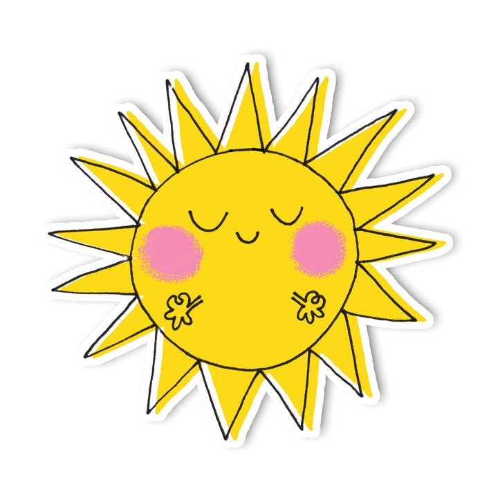 Positive Vibes Sun Sticker for wholesale by An Open Sketchbook