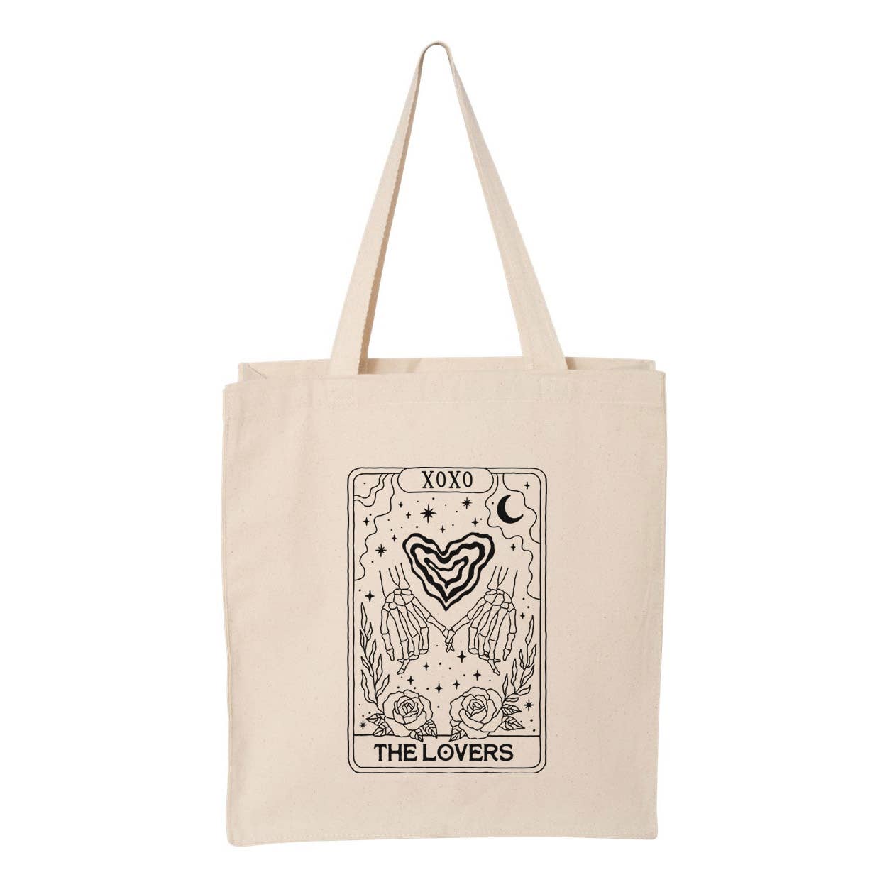 Lucky Luna Apparel - Wholesale Tote Bag - Women's - The Lovers Tarot Card Tote Bag0