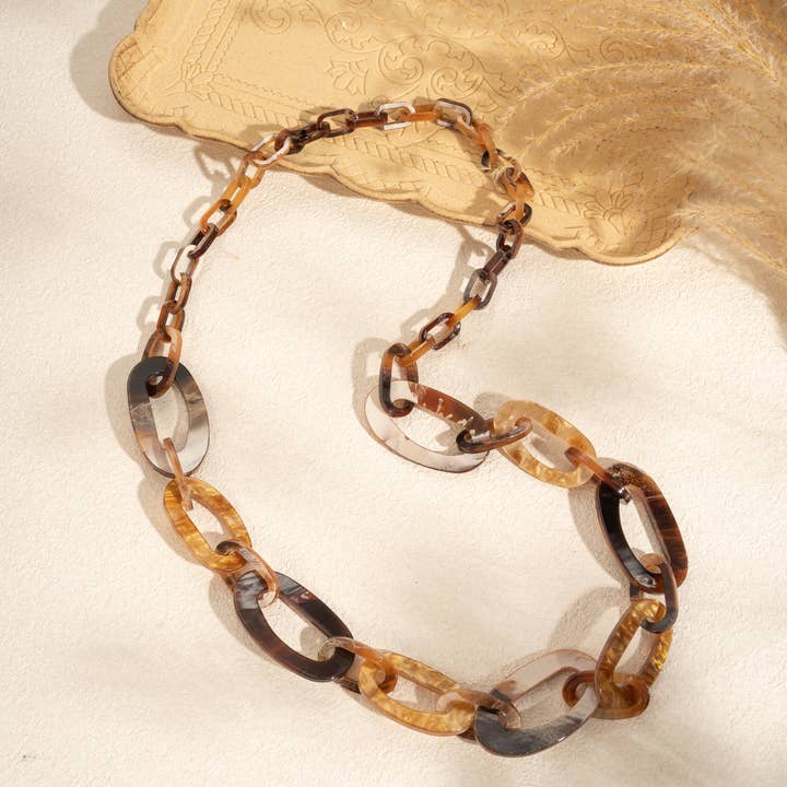 COSMOS - Wholesale Link & Chain Necklace - Bohemian Chic Long Gradient Links Resin Necklace3