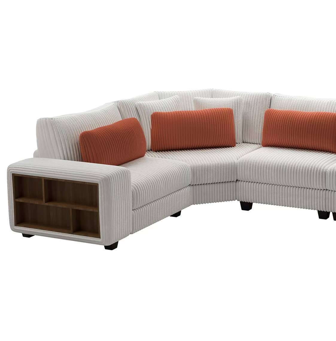 HOMYCASA DESIGN INC - Wholesale Sofa - L-Shaped Beige Sectional Sofa 3/5 Seats & ArmrestWoodenFrame11