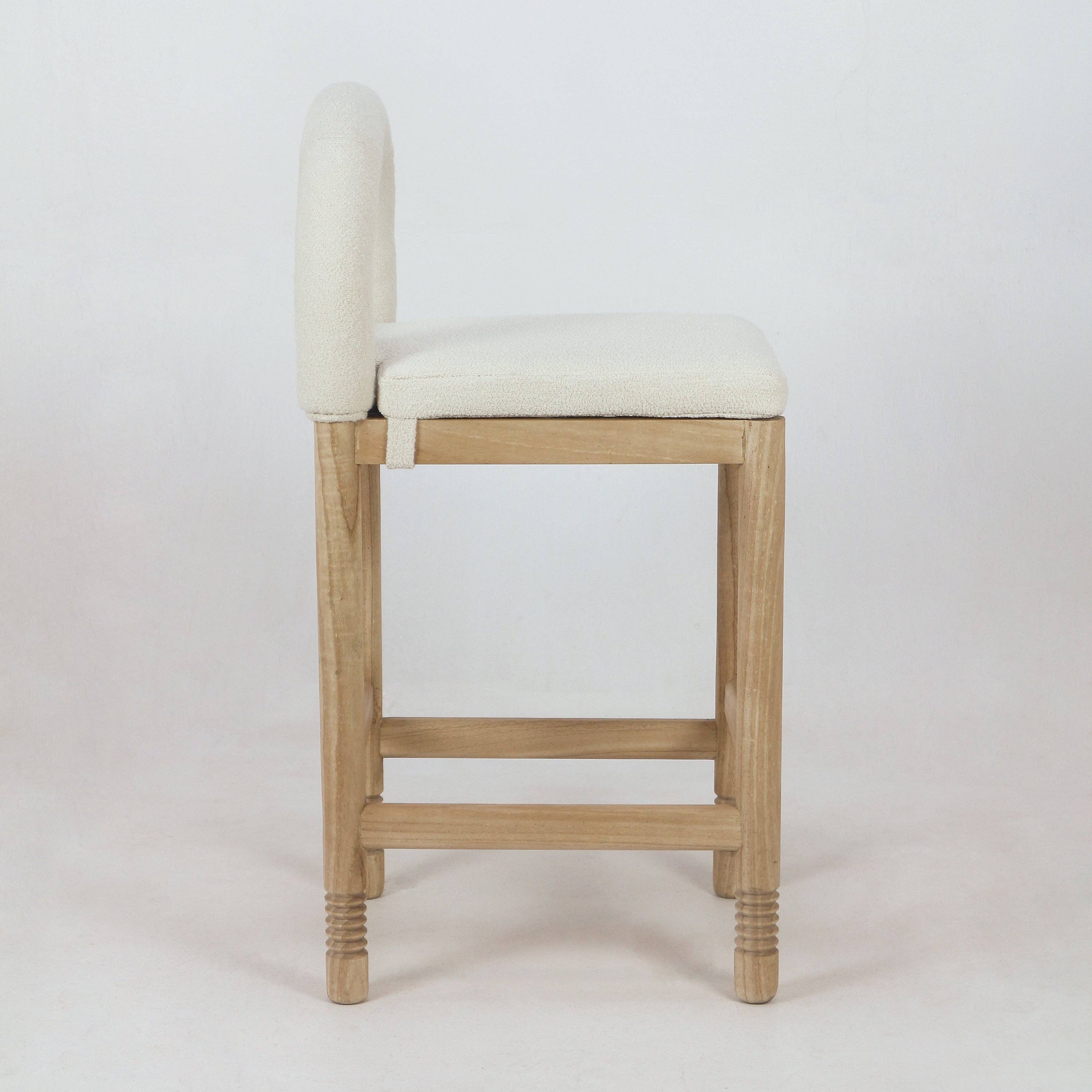 INTERIOR TONIC - Vente Tabouret - Tabouret de comptoir Heidi Teak & Boucle5