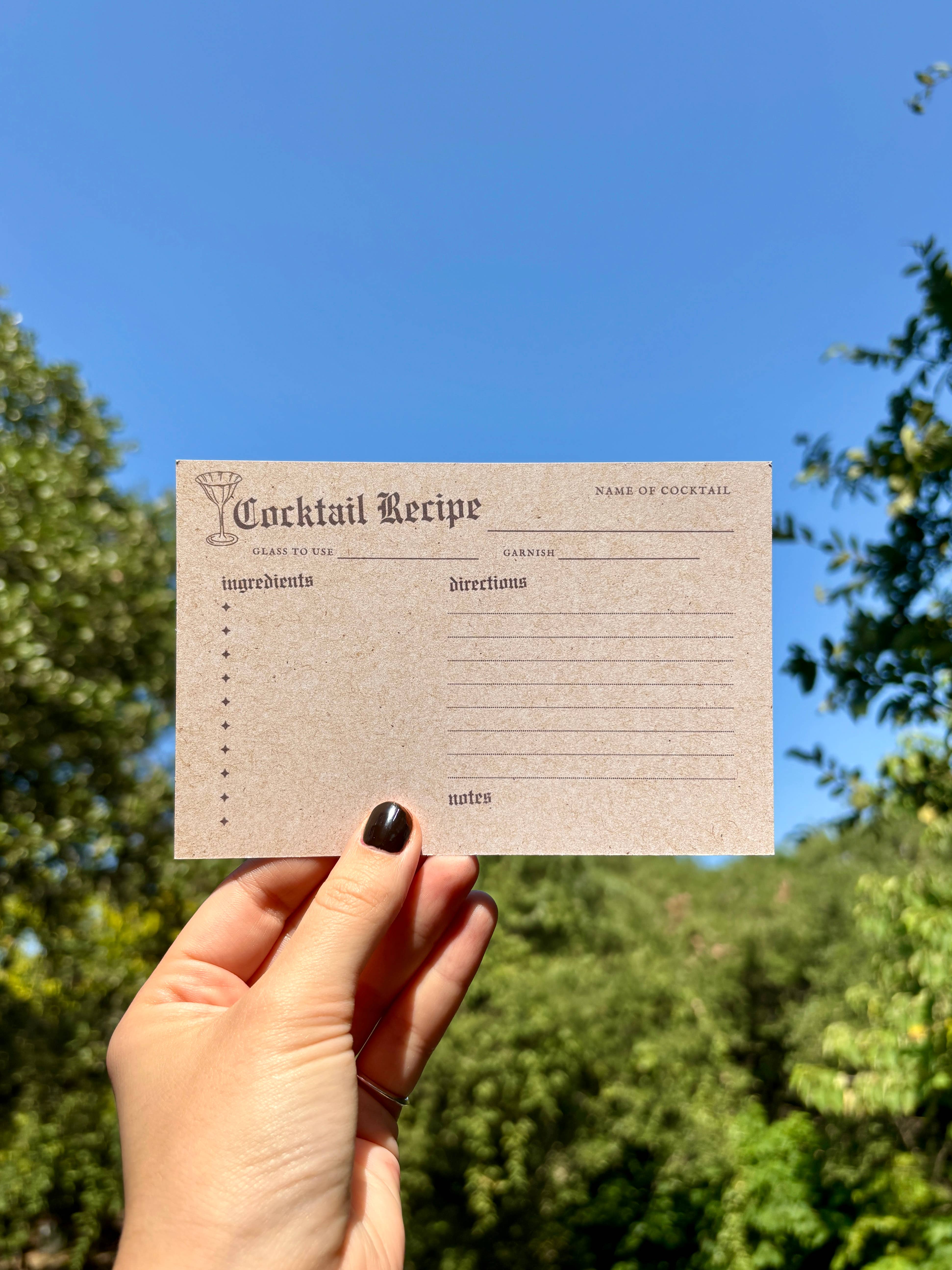 Petrichor & Co. - Wholesale Recipe Card - Retro Cocktail Recipe Cards– Set of 10 Bar Stationery3