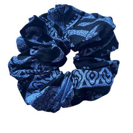 Bohotusk – wholesale Scrunchie - Women’s – Navy Blue Elephant Tusker Hair Scrunchie Ties0