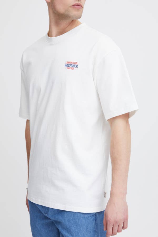 Snow White Relaxed Fit Paris 2024 Olympics Surfing Graphic Tee for wholesale on Faire4