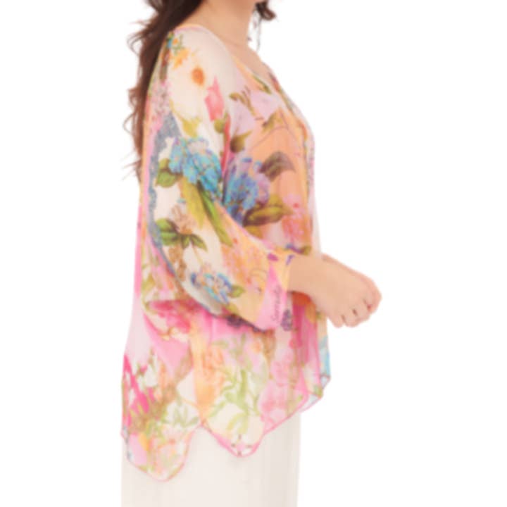 VeraMay - Wholesale Blouse – Women’s - 60233 Fuxia Vera May Italian Silk Top2