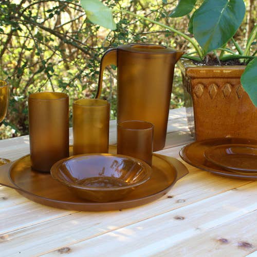 Amber Dinner Plate 4pk for wholesale by Bentley Drinkware