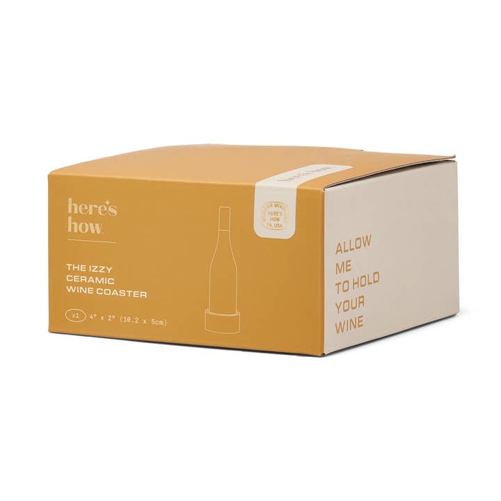 The Izzy Wine Coaster - Yellow Stripe for wholesale by Designworks Collective