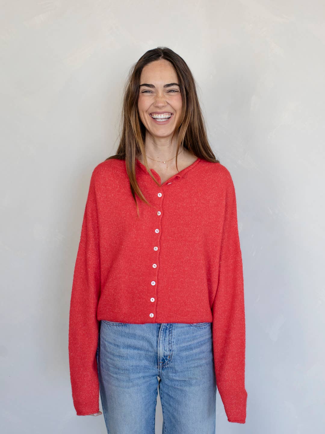 Red Piper Cardigan for wholesale on Faire0