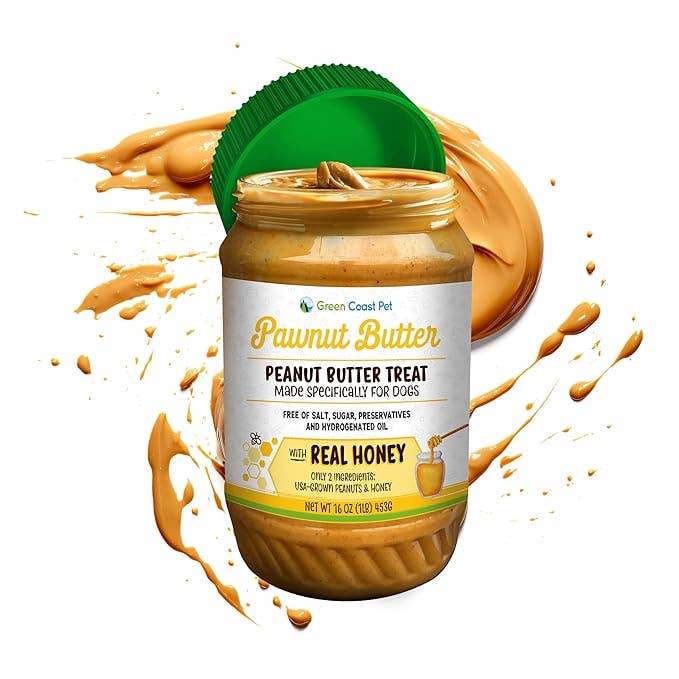 Green Coast Pet - Wholesale Pet Treats - Dog - Peanut Butter for Dogs with Honey Xylitol-Free 16 oz