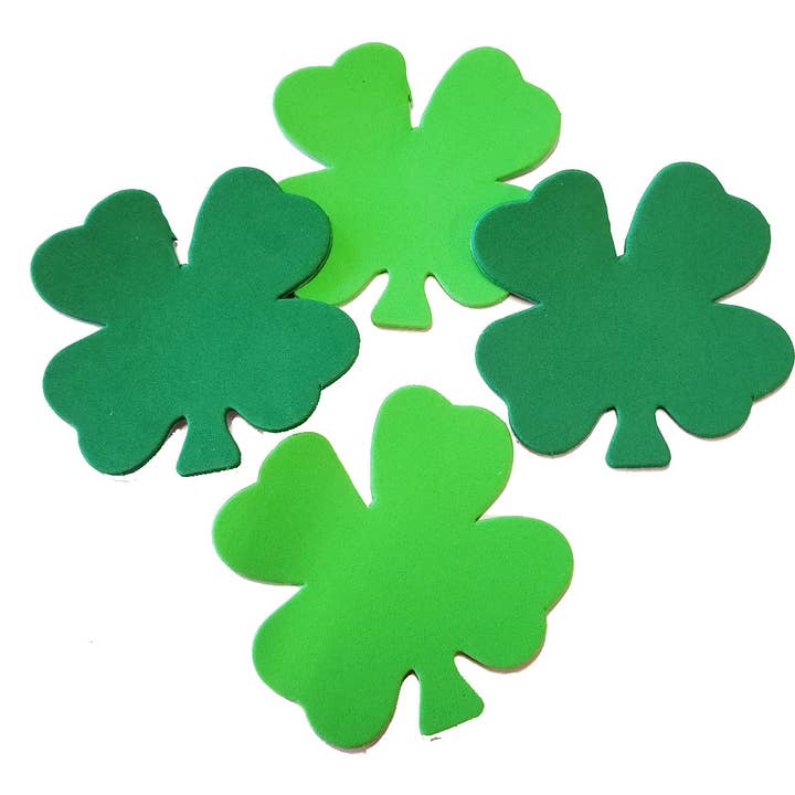 Creative Shapes Etc. - Wholesale Cutouts - Small Creative Foam CutOuts Assorted Green Four Leaf Clover