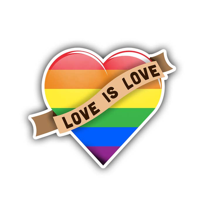 Love is Love Heart Sticker for wholesale by HackStickers