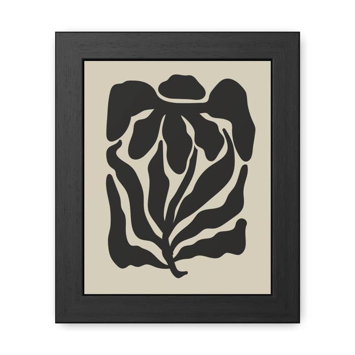 Boho Floral 3 - Affiche Encadrée Feuille Abstraite | Décoration Murale Moderne pour Amoureux de la Nature pour la vente par Donkey Laserbeam