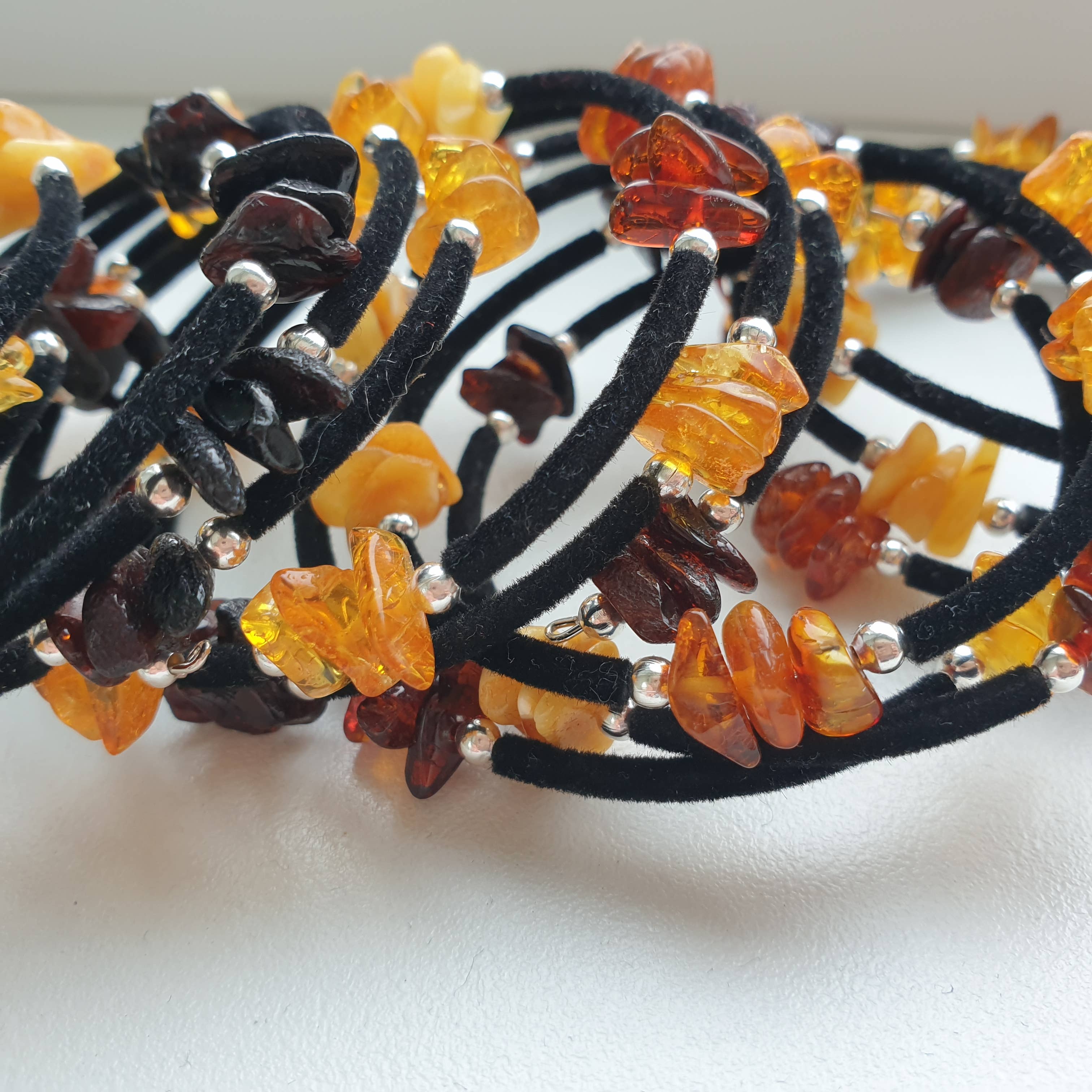 AmberLithuania - Wholesale Beaded Bracelet - Amber bracelet Adult Rough gemstine beaded bracelet Crystal10