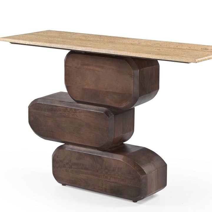 Konsolbord Mindi Travertinmarmor 120x42x79 cm för wholesale av Ethan Chloe - GARPE GROUP - GARCIA PÉREZ Y CÍA S.L.