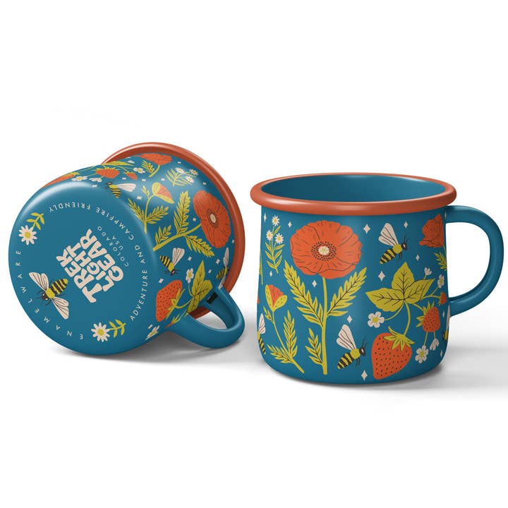 Trek Light - Wholesale Coffee Mug - Enamel Coffee & Camp Mug | Garden Buzz | Honeybee | 16oz7