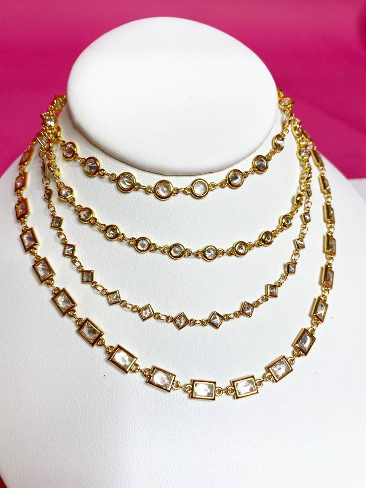CZ Chain Layering Chokers for wholesale by Taylor Shaye Designs