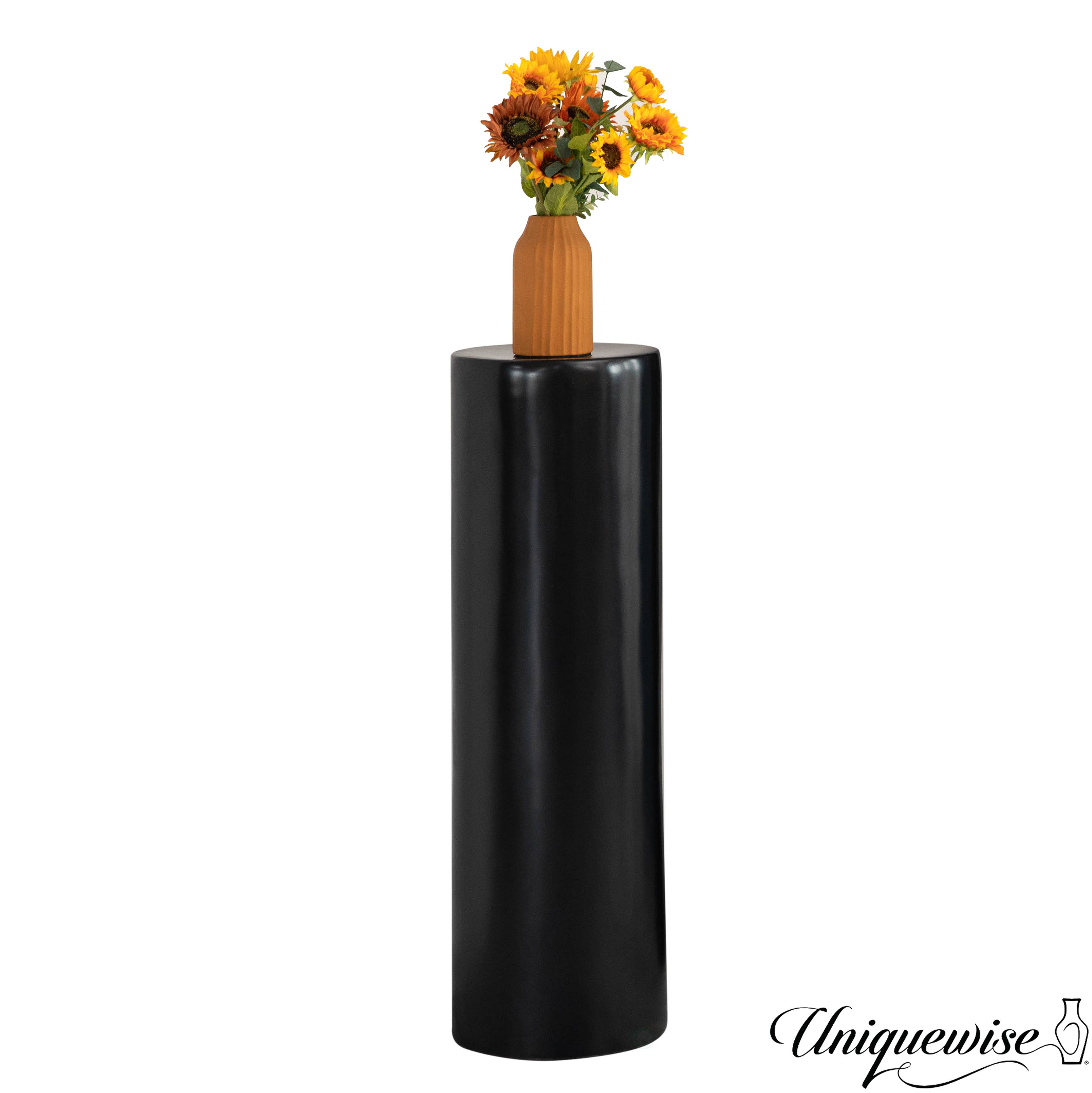 Quickway Imports – Engroshandel Stativ til plantekrukke – Moderne Glasfiber Kolonne Flower Stand Cylinder Piedestal4