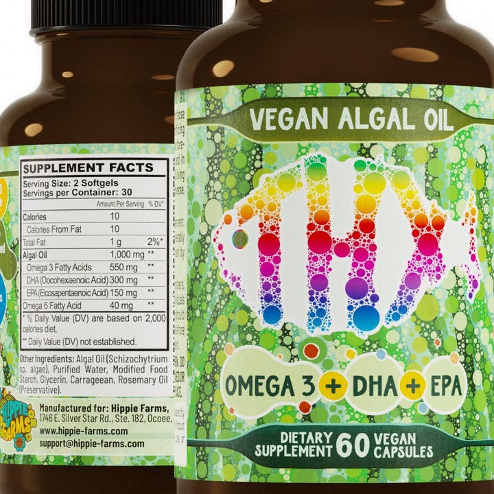 Hippie Farms - Wholesale Oral Supplement/Vitamin - Vegan Algae Oil w/ DHA & EPA - The Better, Cruelty Free, Omega-30