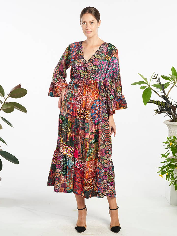 VESTIDO DE POLISILK (KT-1517) para venta al por mayor de Kathmandu Imports