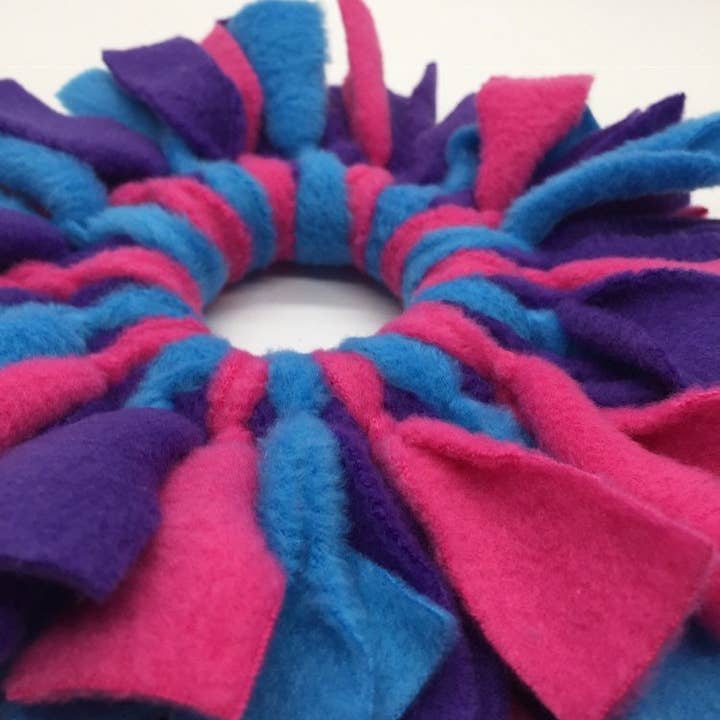 Pet Chew Ring Purple/Blue/& Hot Pink Anti-Pill Fleece With Durable Ring for wholesale by Life’s A Treasure Mat