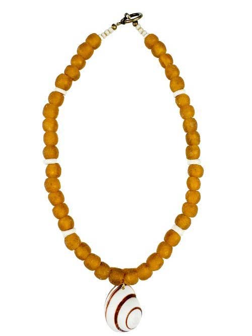 Tribal Shell Necklace | Brown for wholesale by Twine & Twig