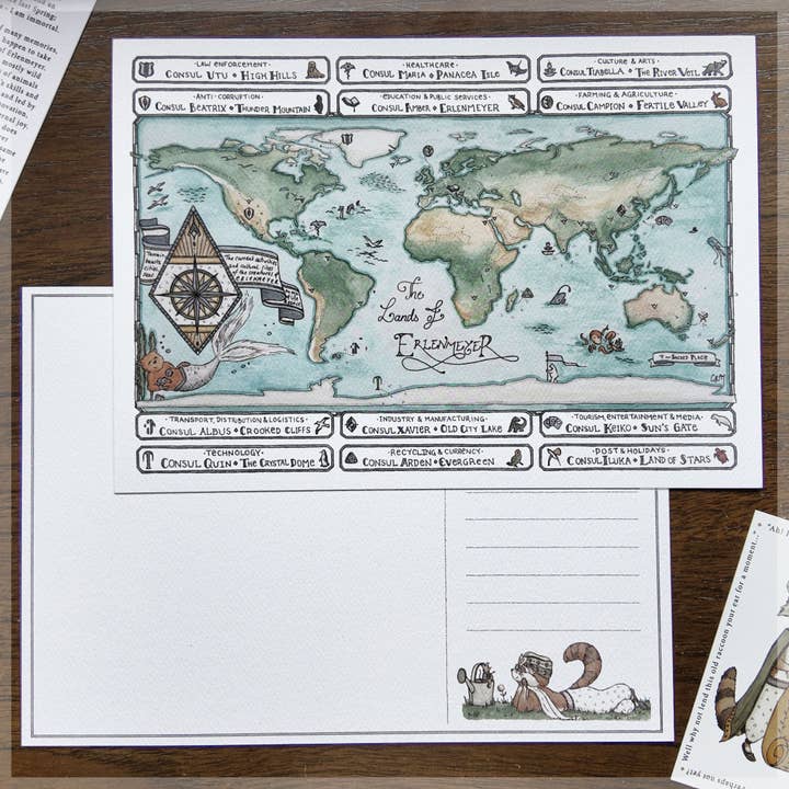 Terre di Erlenmeyer - Cartolina d'Arte A5 per la vendita all'ingrosso da parte di Erlenmeyer Art