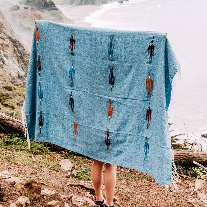 Sky Blue Baja Thunderbird Blanket for wholesale by West Path