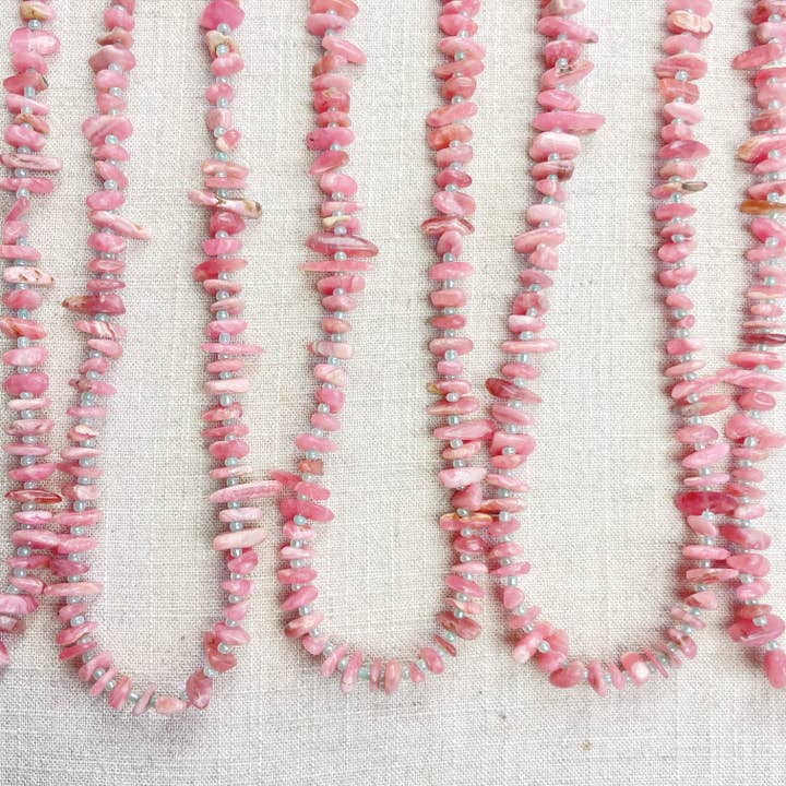 Rhodocrosite Chip Bead Beaded Necklace for wholesale by Ewelina Pas Jewelry