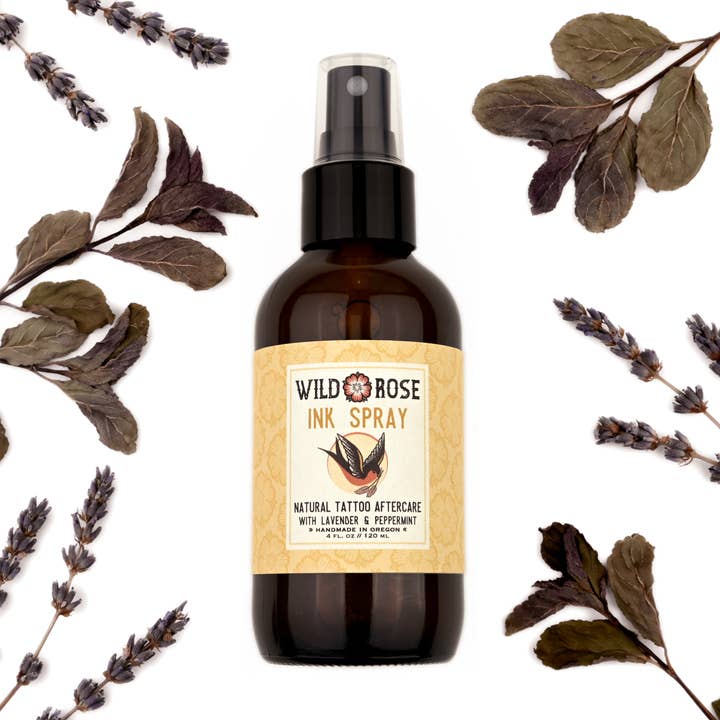 Ink Spray Tattoo Aftercare - 4oz for wholesale by Wild Rose Herbs