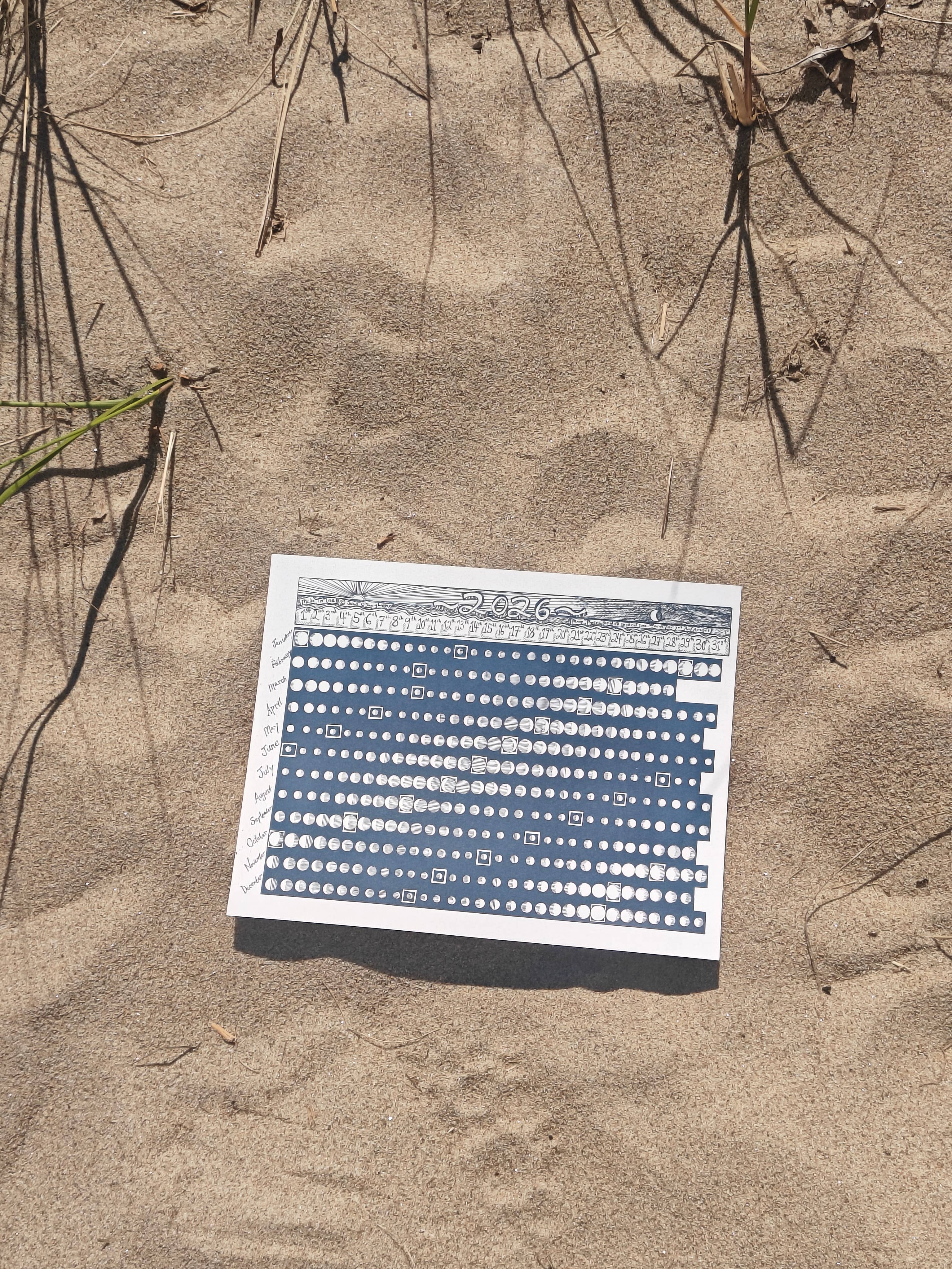 JD OShaughnessy - Vente Calendrier - Calendrier lunaire horizontal 2026 avec périgée et apogée de la Lune3