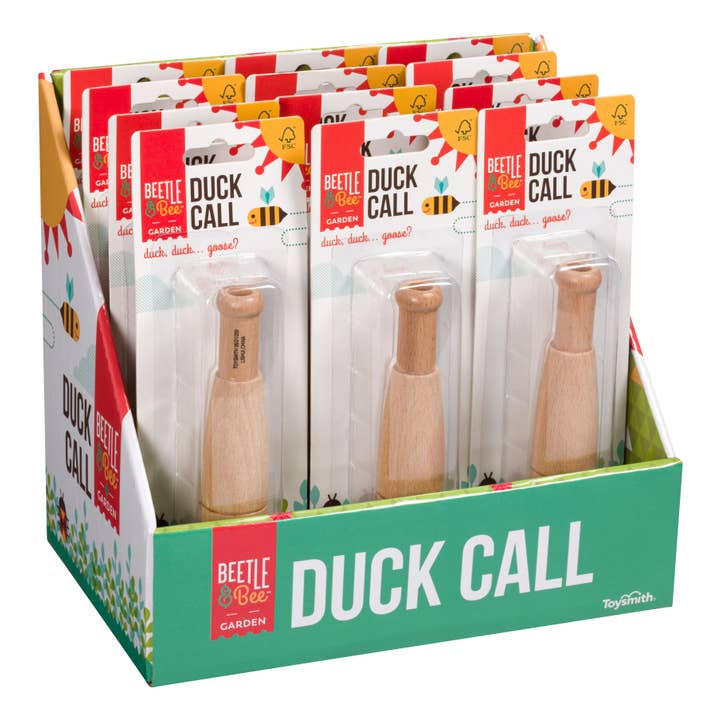 Toysmith - Wholesale Wood Toy - Kids - Beetle & Bee Duck Call - FSC Certified Wood-Outdoor Play
