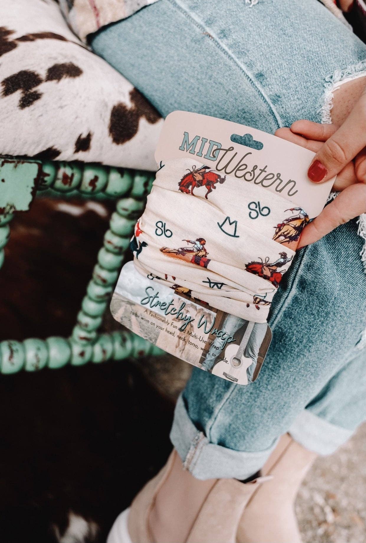 The Front Porch Label - Wholesale Fashion Headband - Women's - Vintage Cowboy Stretchy Wrap1