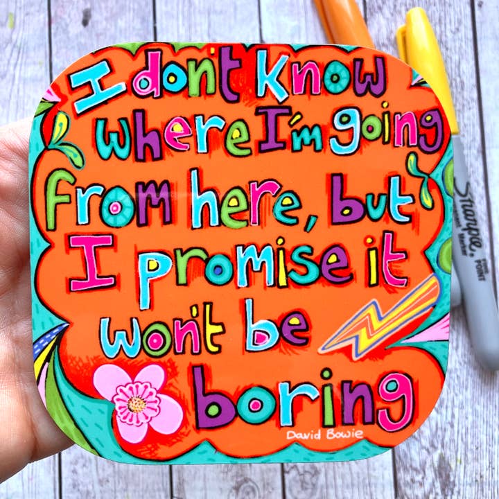 Sous-verre Citation de David Bo, Sous-verre Motivant. pour la vente par Slumbermonkey Designs