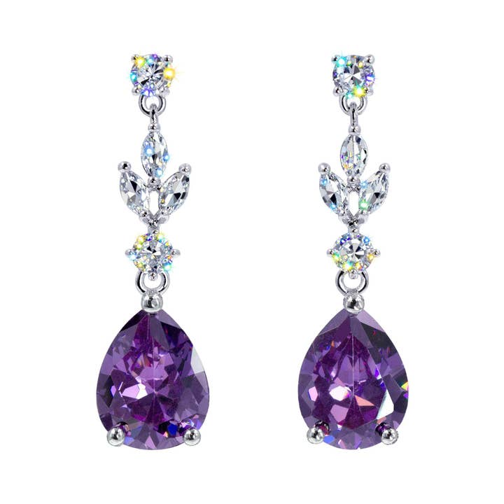 Bridal Store Jewelry - Wholesale Dangle Earrings - #17462 - Elegant Teardrop Cascade CZ Chandelier Earrings