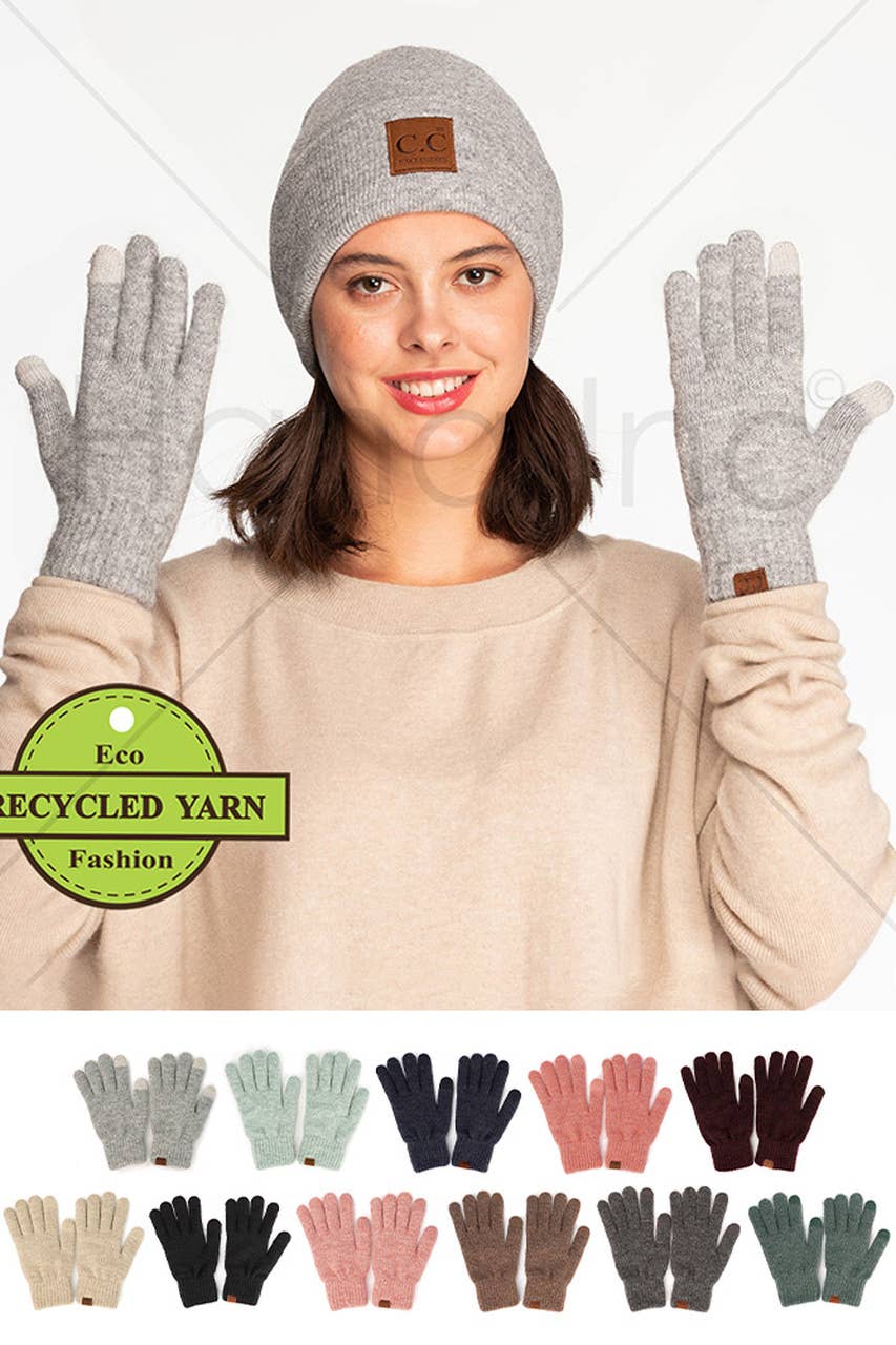 Hana - Wholesale Gloves - Women's - C.C Heather Knit Plain Gloves14