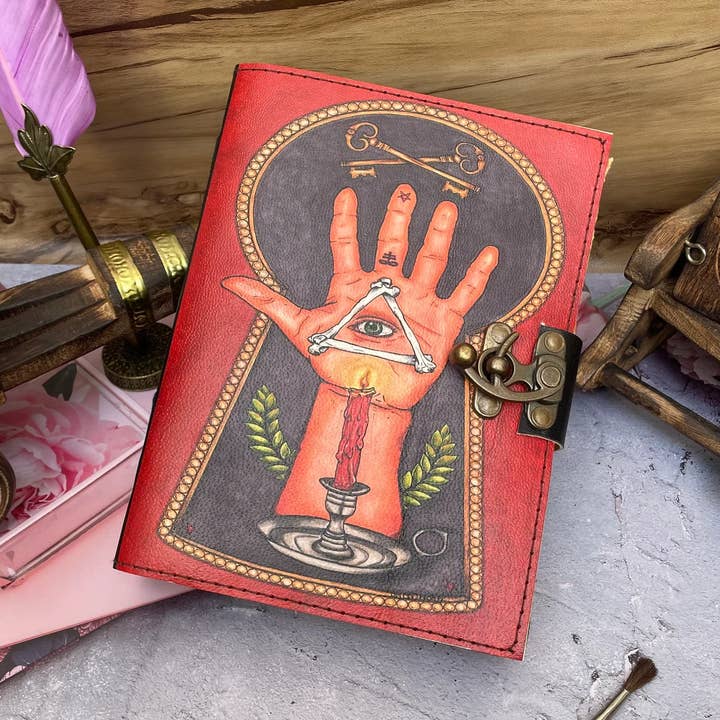 Triangle Eye Printed Leather Journal EGYPTIAN EYE of HORUS for wholesale by MNM HANDICRAFTS